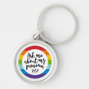Llavero Pregúntame acerca de mi Pronoun?