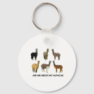 Llavero Pregúntame sobre mi alpaca