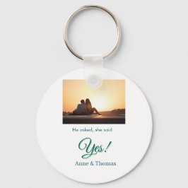 Llavero Preguntó que dijo que sí, foto azul verde