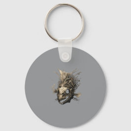 Llavero Prehistoric Fish Skull Grunge Dark Art