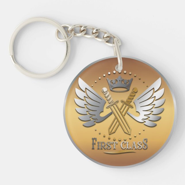 Llavero Premio ganador de plata de oro NOMBRE personalizad (Frente)