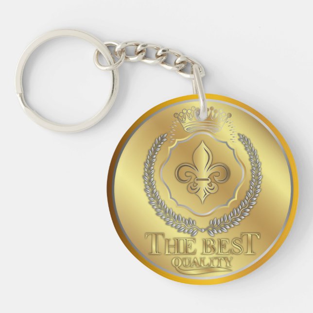 Llavero Premio ganador de plata de oro NOMBRE personalizad (Frente)