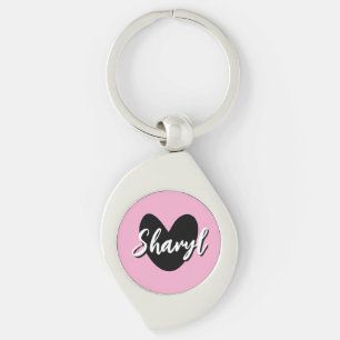Llavero premium personalizado con corazón negro