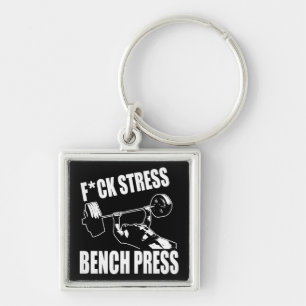 Llavero PRENSA BENCH, F*CK STRESS - Motivación de entrenam