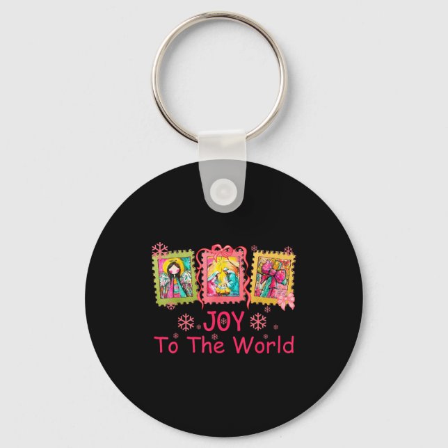 Llavero Preppy Christian Christmas Joy Coquette Jesus Nati (Anverso)