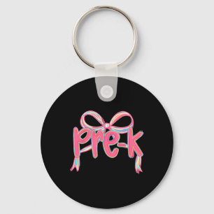 Llavero Preppy Regreso a Clases Pre-k Rosa Coquette Lazo N