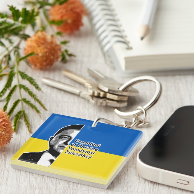 Llavero Presidente de Ucrania Zelenskyy mitad retrato de a (Frente Derecha)