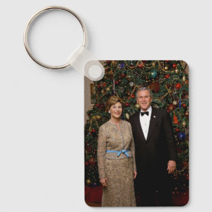 Llavero Presidente George Bush, Laura Navidades Casa Blanc