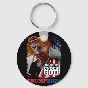 Llavero Presidente Nacion Bajo Dios Trump 2024 America Cri