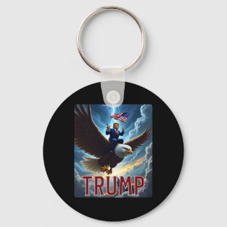 Llavero Presidente Trump montando un águila. Política patr