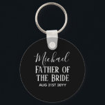 Llavero PRESUPUESTO Bestman Groomsmen Regalos Black White<br><div class="desc">Añade tres líneas de texto a este regalo moderno de la fiesta nupcial.</div>
