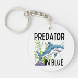 Llavero pretador en azul , tiburón, estilo personalizado