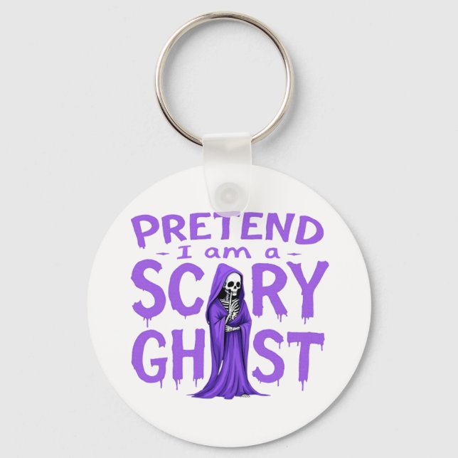 Llavero Pretende que soy un fantasma aterrador - Halloween (Anverso)