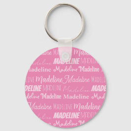 Llavero Pretty Pink Girls Name Font Collage Custom Teen