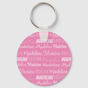 Llavero Pretty Pink Girls Name Font Collage Custom Teen