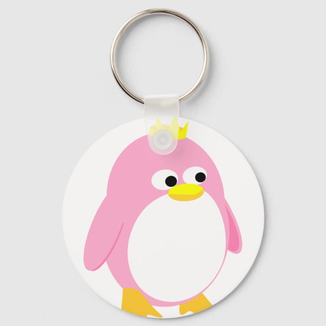 Llavero Pretty Pink Princess Penguin, super cute cartoon (Anverso)