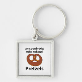 Llavero Pretzel Sweet Crunchy Twist Me Hace Feliz Pretzel