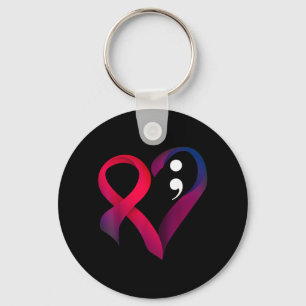 Llavero Prevención Corazón Punto y coma Conciencia sobre l