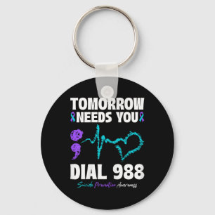 Llavero Prevención del suicidio 988 Mañana Te Necesita Men