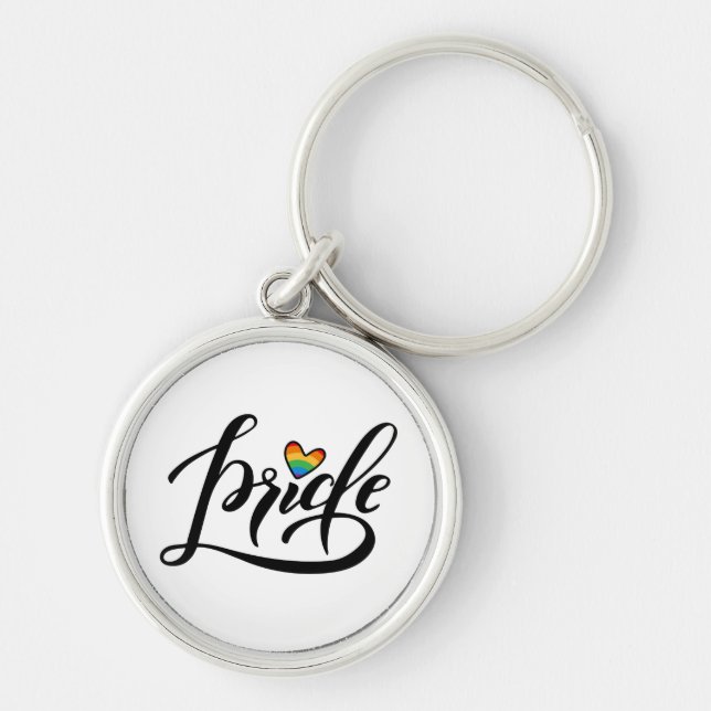 Llavero Pride Script Heart (Frente)