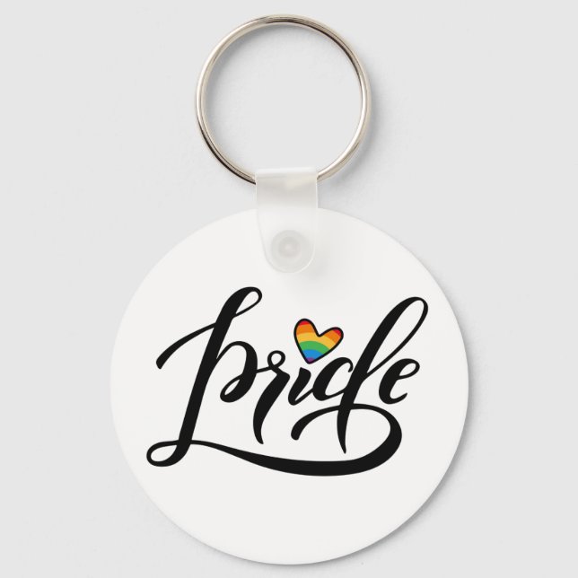 Llavero Pride Script Heart (Anverso)
