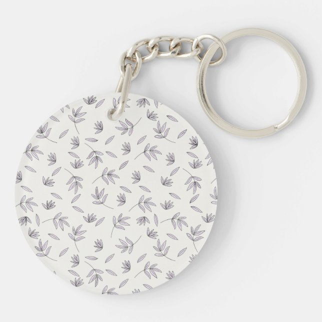 Llavero Primavera de flores botánicas Acrílico floral (Atrás)