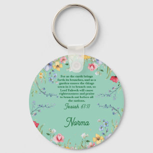 Llavero Primavera Flor silvestre Jardín Biblia Verse Perso
