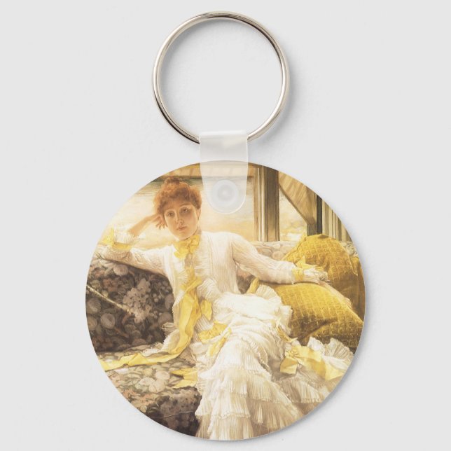 Llavero Primavera (junto al mar) por James Tissot, retrato (Anverso)