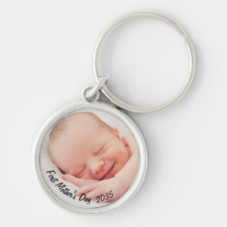 Llavero Primer año Personalizado de Día de la Madre y foto
