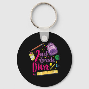 Llavero Primer Día De Diva De La Escuela Chica Ropa Gi