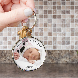 Llavero Primer Día de la Madre Año Personalizado Foto de B