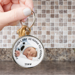 Llavero Primer Día de la Madre como Año Personalizado Na