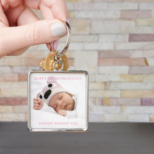Llavero Primer Día de la Madre Personalizado Año y Foto de