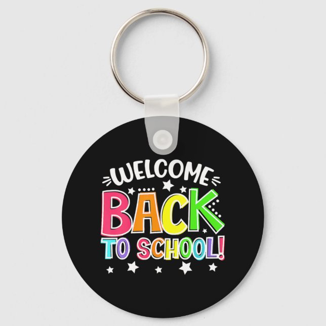 Llavero Primer día divertido profesor de colegio bienvenid (Anverso)