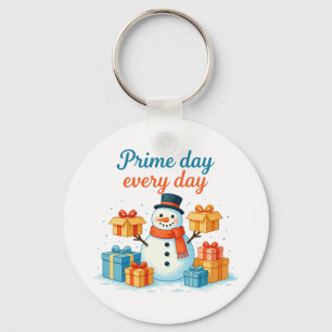 Llavero Primer día todos los días, hombre de nieve haciend