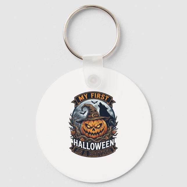 Llavero Primer Halloween como hermano Pumpkin Wolf Moon_1 (Anverso)