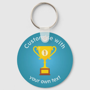 Llavero Primer lugar Trofeo Personalizado Textos