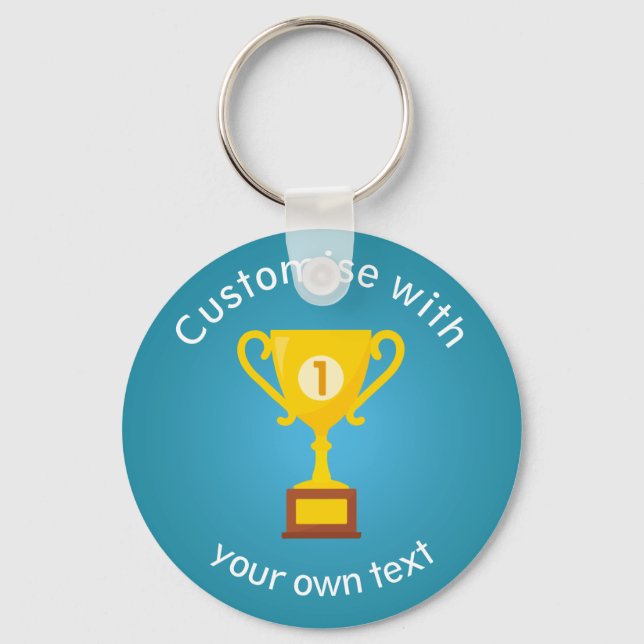Llavero Primer lugar Trofeo Personalizado Textos (Anverso)