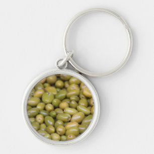 Llavero Primer plano de aceitunas verdes