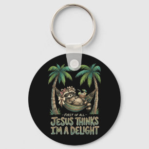 Llavero Primero De Jesús Piensa Un Diseño De Mapache Delic