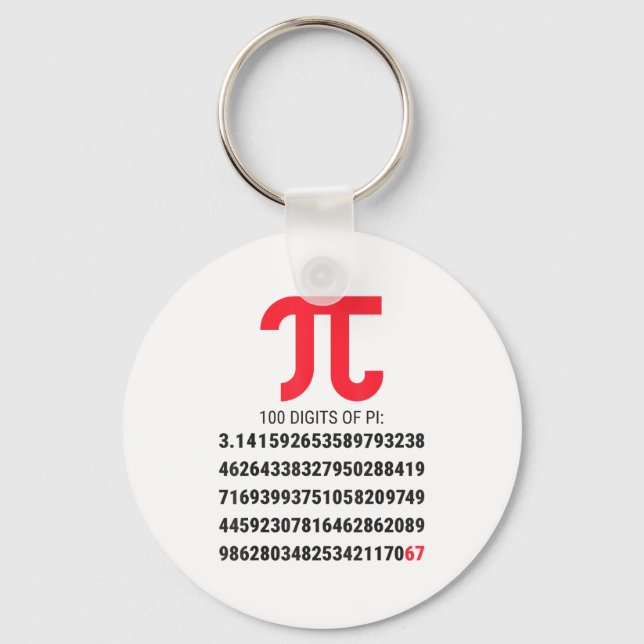 Llavero Primeros 100 Dígitos De Pi 67 Frikis Geeks Profeso (Anverso)