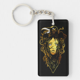 Llavero Princesa abrazada por un cuervo