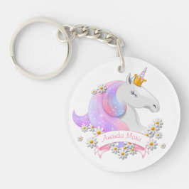 Llavero Princesa de unicornio rosa personalizada