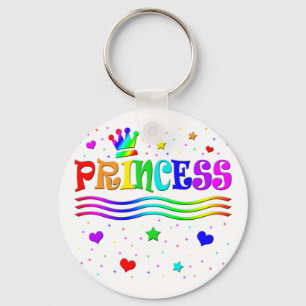 Llavero Princesa linda Tiara del arco iris del clip art