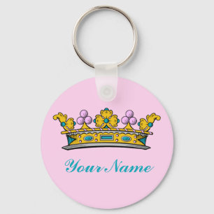 Llavero Princesa personalizada Crown en rosa