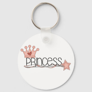 Llavero Princesa rosada de la corona y de la vara