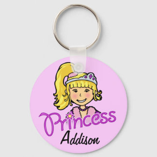 Llavero Princess blonde cabello púrpura nombre keychain
