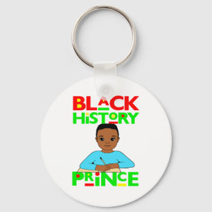 Llavero Príncipe de la historia negra Niño melanina Hijo B