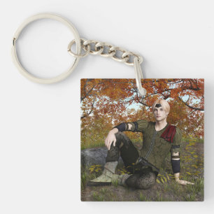 Llavero Príncipe del bosque de fantasía de otoño Retrato