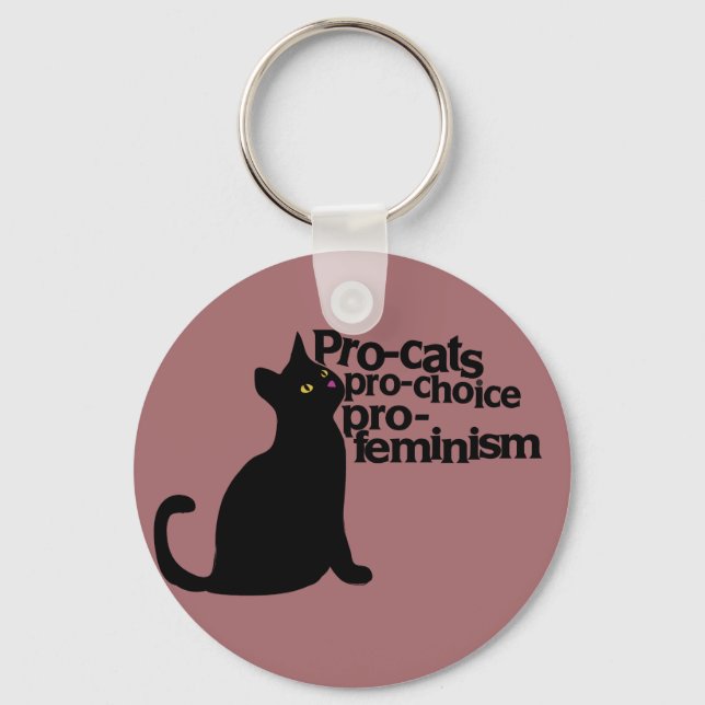 Llavero pro-feminismo pro-elección de gatos (Anverso)